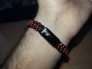 Pulsera Lotus Style Hombre Negra y Roja