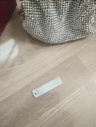 Bolso de fiesta plata con cristales Swarovski