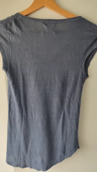Camiseta Zara Lino Manga Corta Talla S