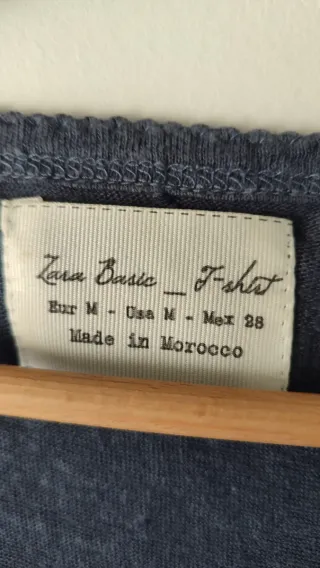 Camiseta Zara Lino Manga Corta Talla S