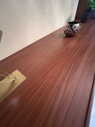 Mueble modular salón madera y cristal