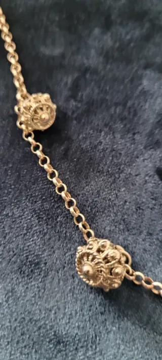 Cadena plata filigrana cruz