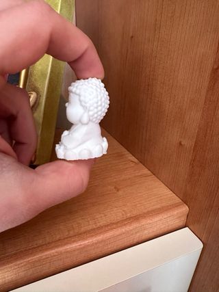 Statua Buddha Arredo Pietra Bianca 7cm