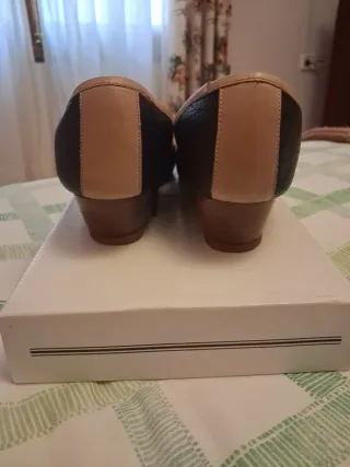 Zapatos de tacón mujer negros y beige