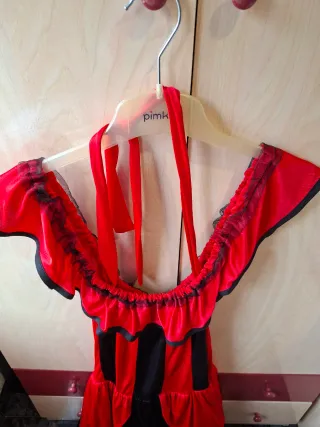 Traje Can Can Rojo y Negro Talla Única