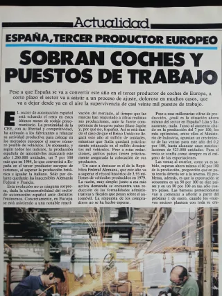 Revista automovilismo Motor 16 num 96 Agot 1985