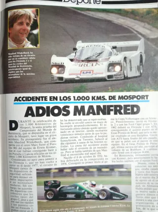 Revista automovilismo Motor 16 num 96 Agot 1985