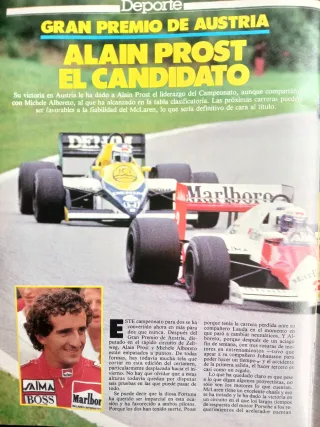 Revista automovilismo Motor 16 num 96 Agot 1985