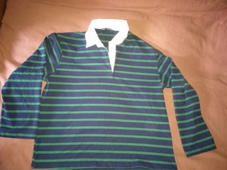 Polo Zara Talla S Rayas Azul y Verde
