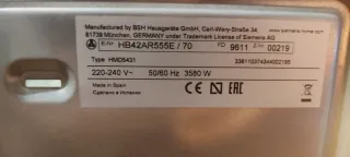 Cableado e interruptores horno Siemens HB42AR555E