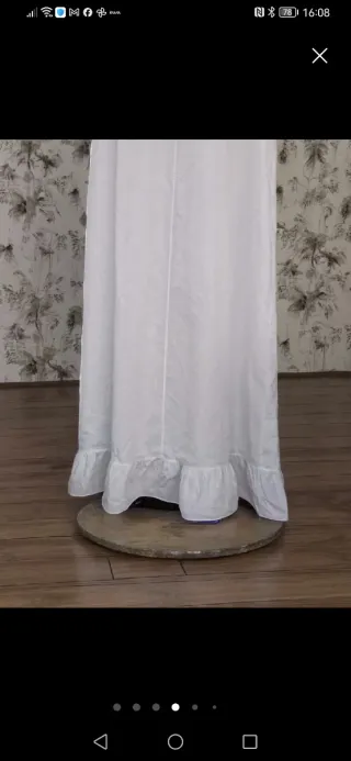 Camisón antiguo blanco con encajes valenciene