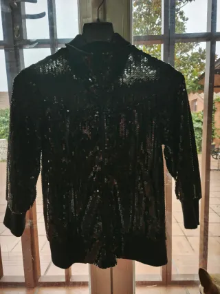 Cazadora fiesta lentejuelas DENIM & CO