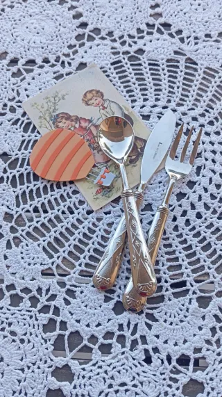 Set pappa bimbo porcellana e argento