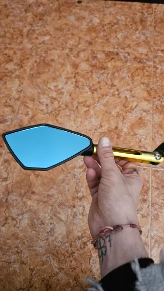 Espejo moto Xmas dorado