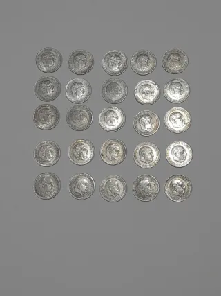 Lote 25 monedas 10 céntimos 1959. Muy bien estado.