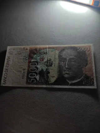 Billete 5000 Pesetas Banco de España Cristóbal Col
