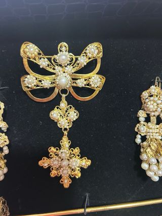 Aderezo Fallera Plata Chapado Oro