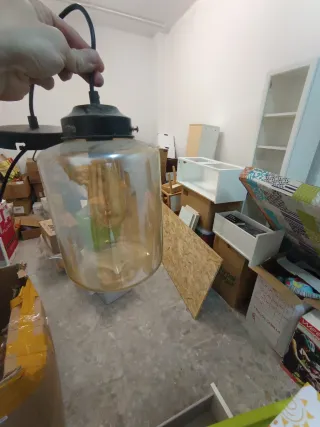 Làmpada Leroy Merlin Cristal Metal Daurada Lámpara