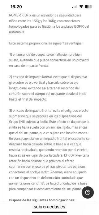 Silla coche Römer Isofix