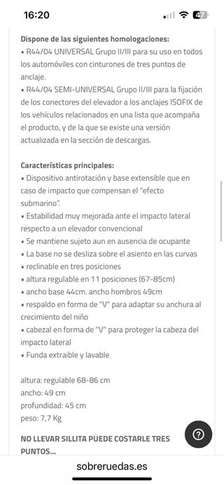 Silla coche Römer Isofix