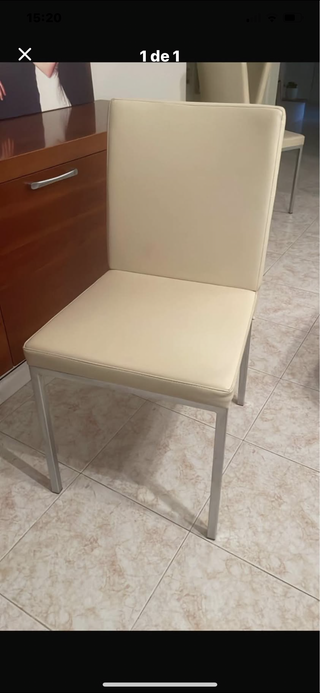 6 Sillas Comedor Cuero Beige. Precio unitario.