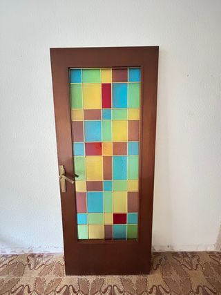 Puerta madera cristal colores