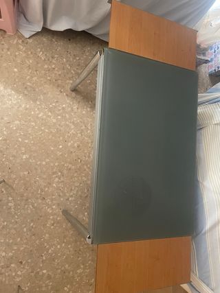 Mesa Cocina Cristal y 4 Sillas Madera