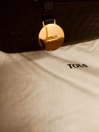Bolso Tous Negro Piel Nuevo Con Etiquetas
