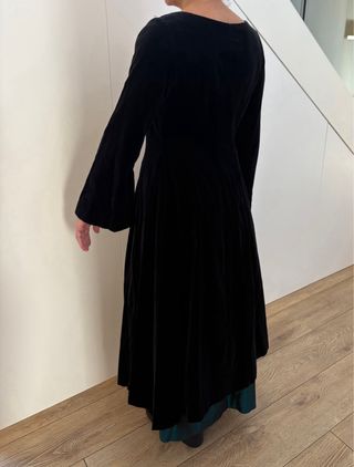 Abrigo terciopelo negro boda/fiesta