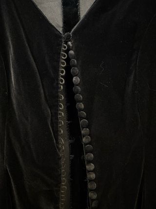 Abrigo terciopelo negro boda/fiesta