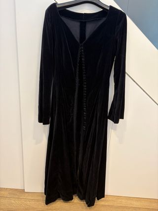 Abrigo terciopelo negro boda/fiesta
