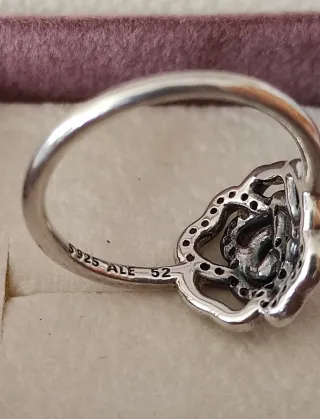 Anillo Pandora Flor con Circonitas Talla 52