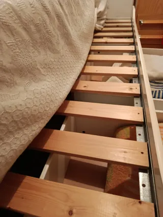 Cama nido blanca 80cm con cajones