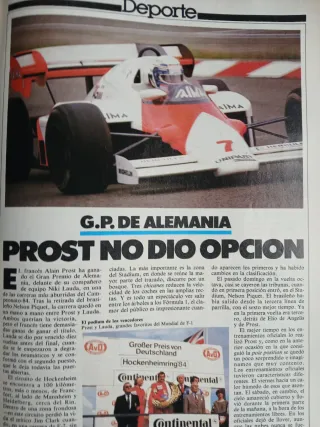 Revista automovilismo Motor 16 agosto 1984