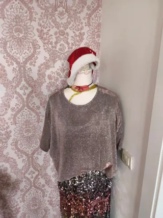 Conjunto falda lentejuelas y top brillo