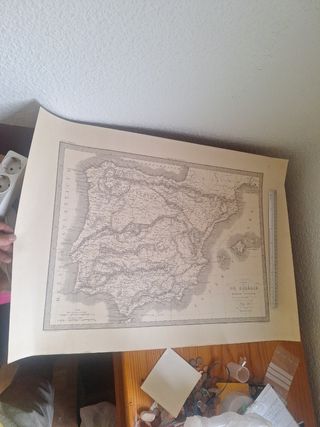 Mapa antiguo grabado España