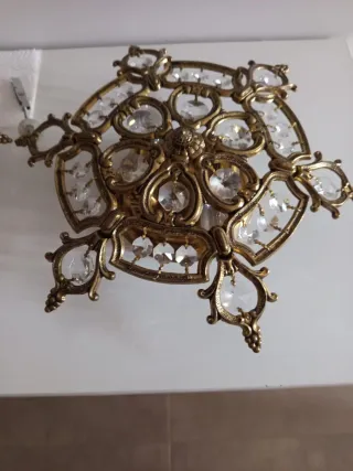 Plafón Bronce y Cristal