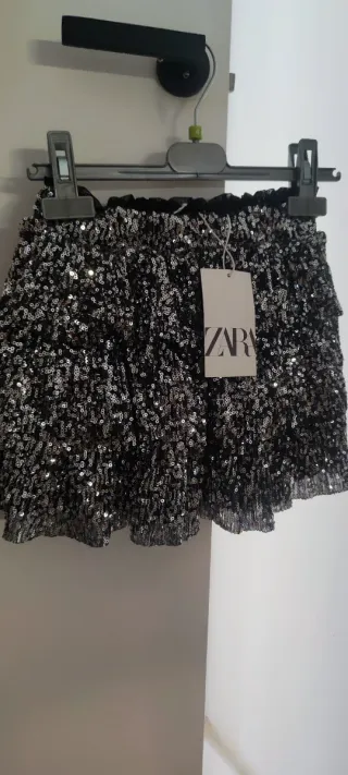 Falda Zara niña lentejuelas tall 8.