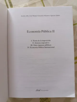 Economía pública, II: Teoría de la imposición. ...