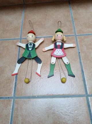 Marionetas vintage de madera