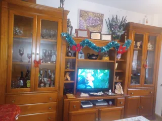 Mueble de salón completo madera maciza