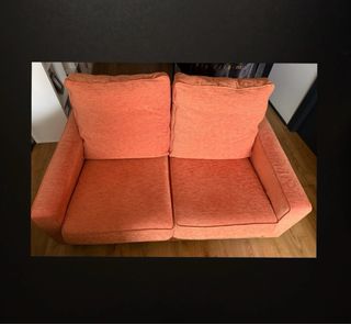 Sofá 2 plazas tela naranja