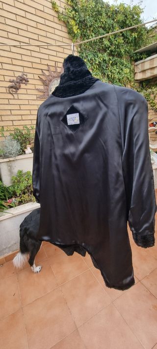 Chaquetón Piel Sintética Astracán Mujer Negro