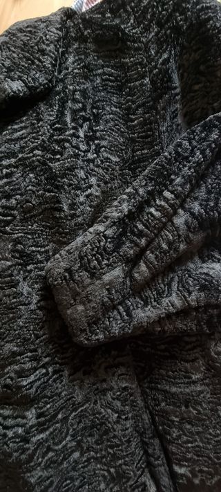 Chaquetón Piel Sintética Astracán Mujer Negro