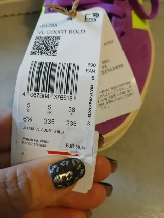 Adidas VL Cort Bold Morado y Verde