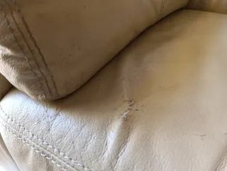 Sofá de piel beige 190 cm