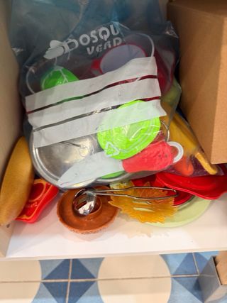 Cocina infantil de madera con accesorios