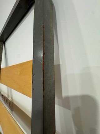 Base de cama metálica con somier de madera 90x190