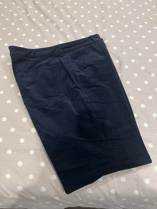 Calças boca de sino microbombazine azul escuro