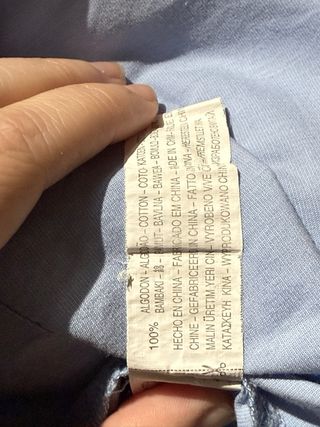 Vestido camisero algodón azul talla única